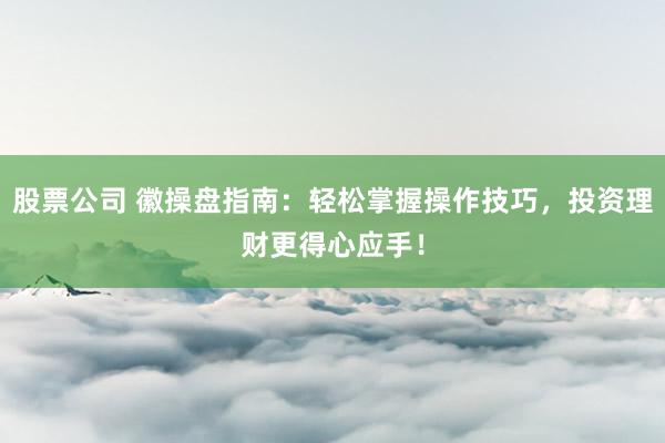 股票公司 徽操盘指南：轻松掌握操作技巧，投资理财更得心应手！
