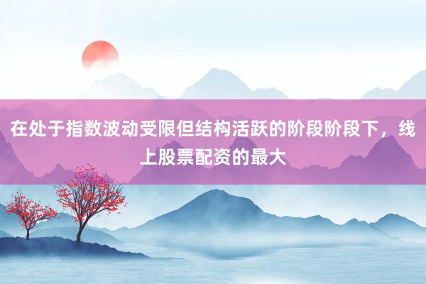 在处于指数波动受限但结构活跃的阶段阶段下，线上股票配资的最大