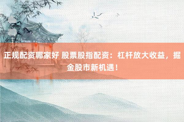 正规配资哪家好 股票股指配资：杠杆放大收益，掘金股市新机遇！
